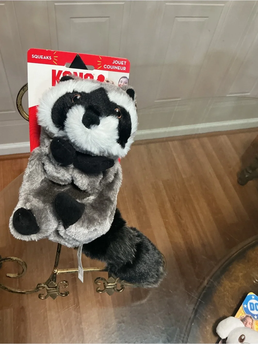 Brand New Kong Dog Wild Plush Raccoon Toy Med Ea. New 8.5” With Squeaker